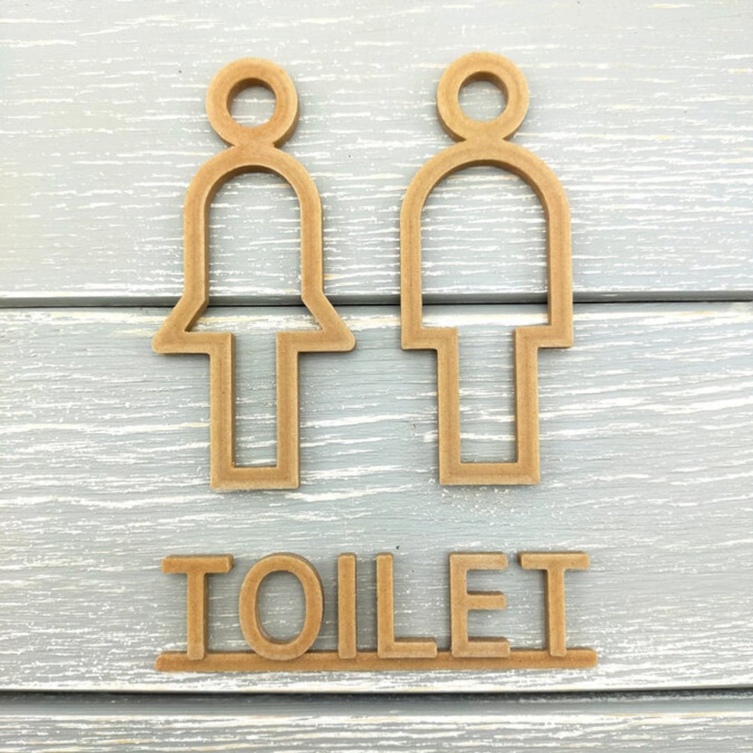 toilet sign toilet mark - 墙贴/壁贴 - 塑料 卡其色