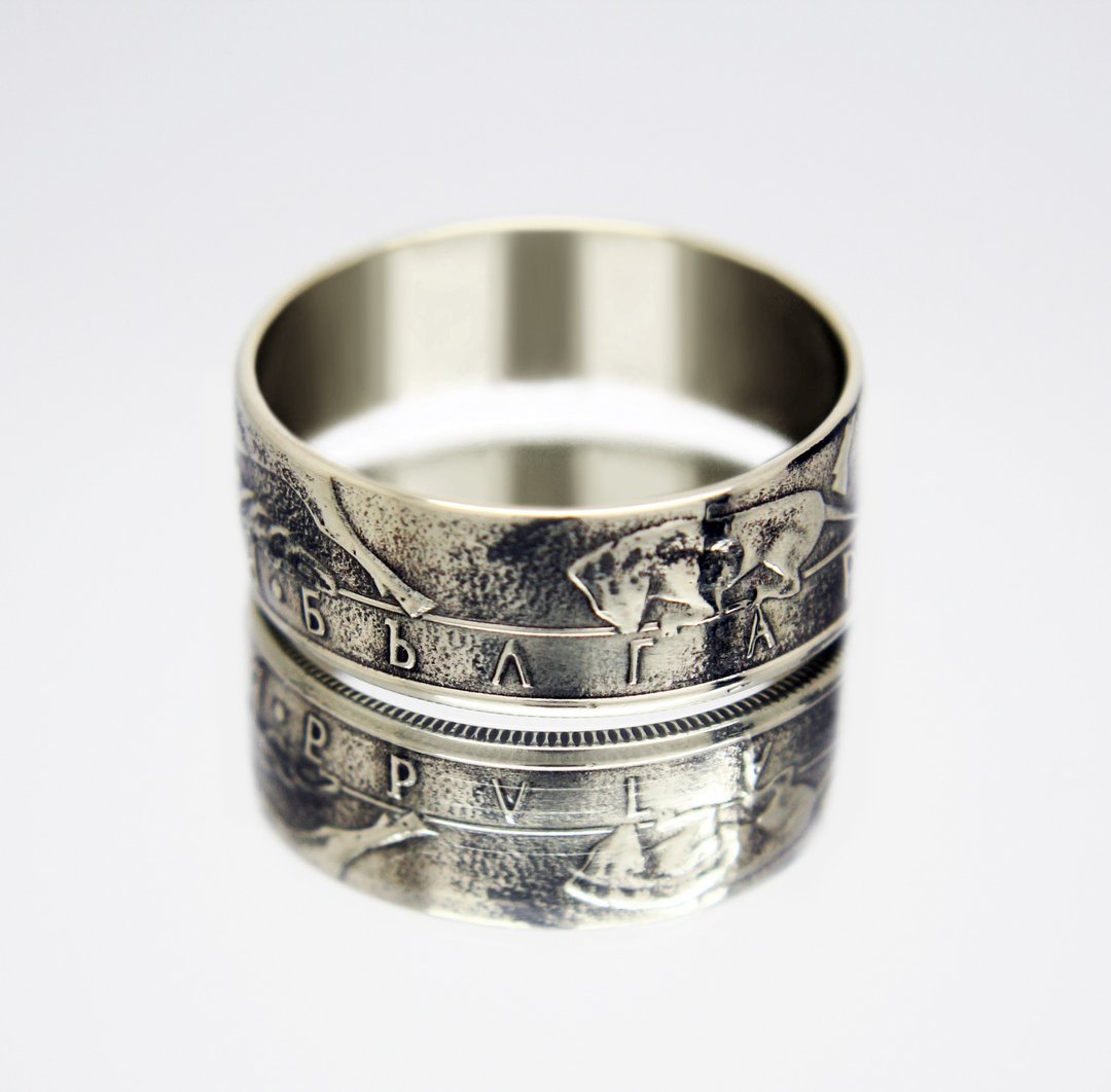Bulgaria Coin Ring 10 leva 1992-1998 coin rings for men coin rings for women - 戒指 - 其他金属 