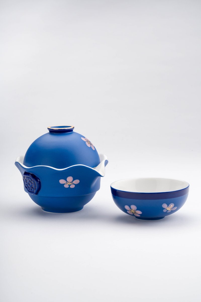 荷器壶组 - 摆饰 - 陶 蓝色