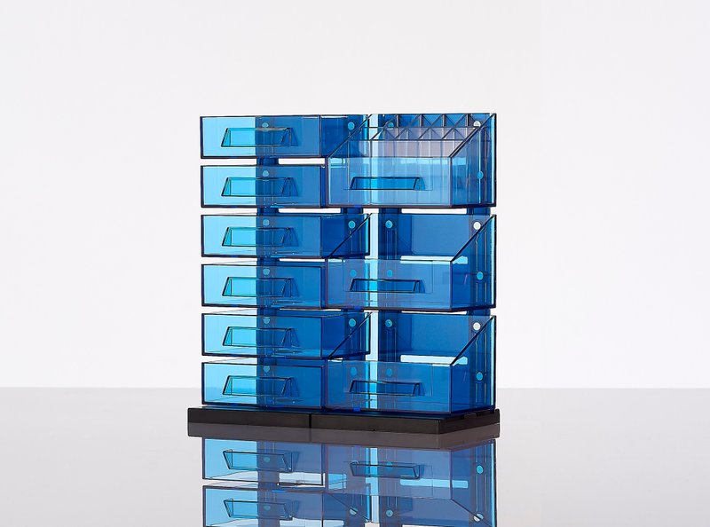 磁吸式创意多功能文具组收纳架-双入组-蓝色 - 笔筒/笔座 - 压克力 蓝色