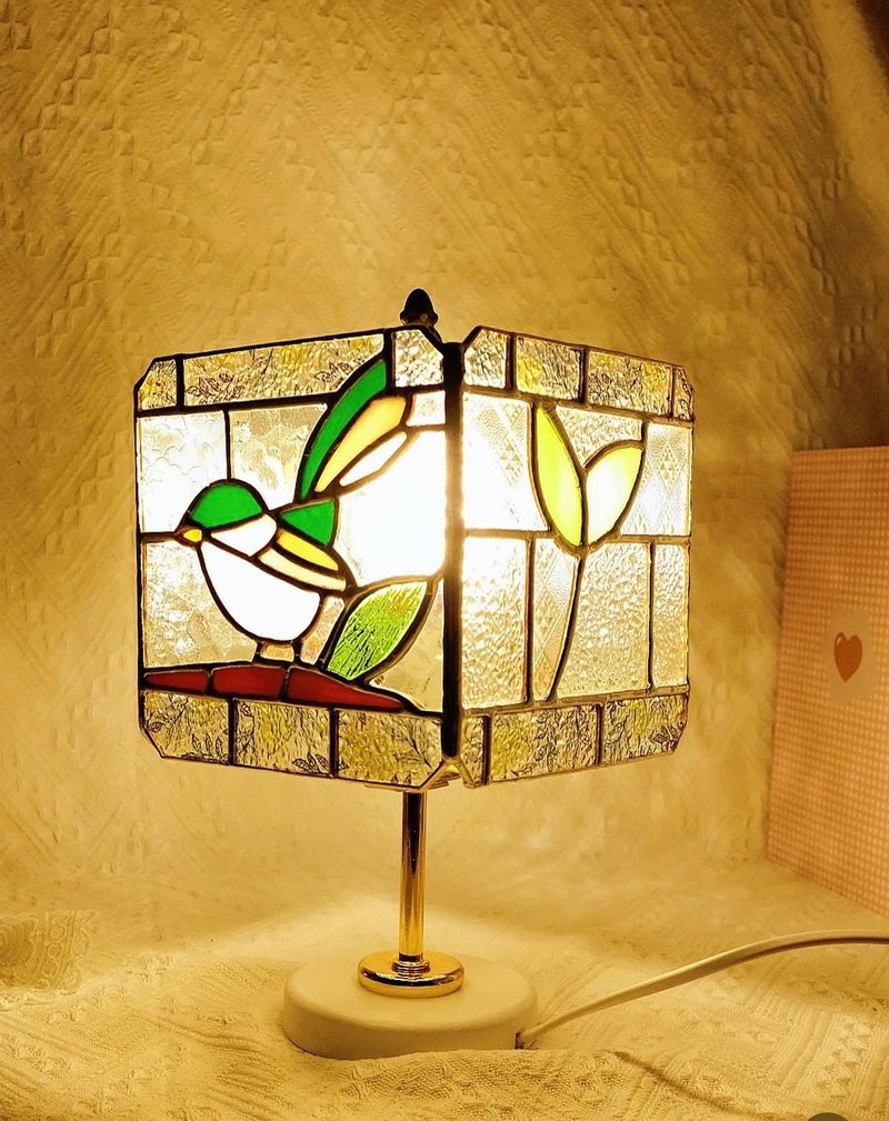 方形桌灯-小鸟 - 灯具/灯饰 - 玻璃 