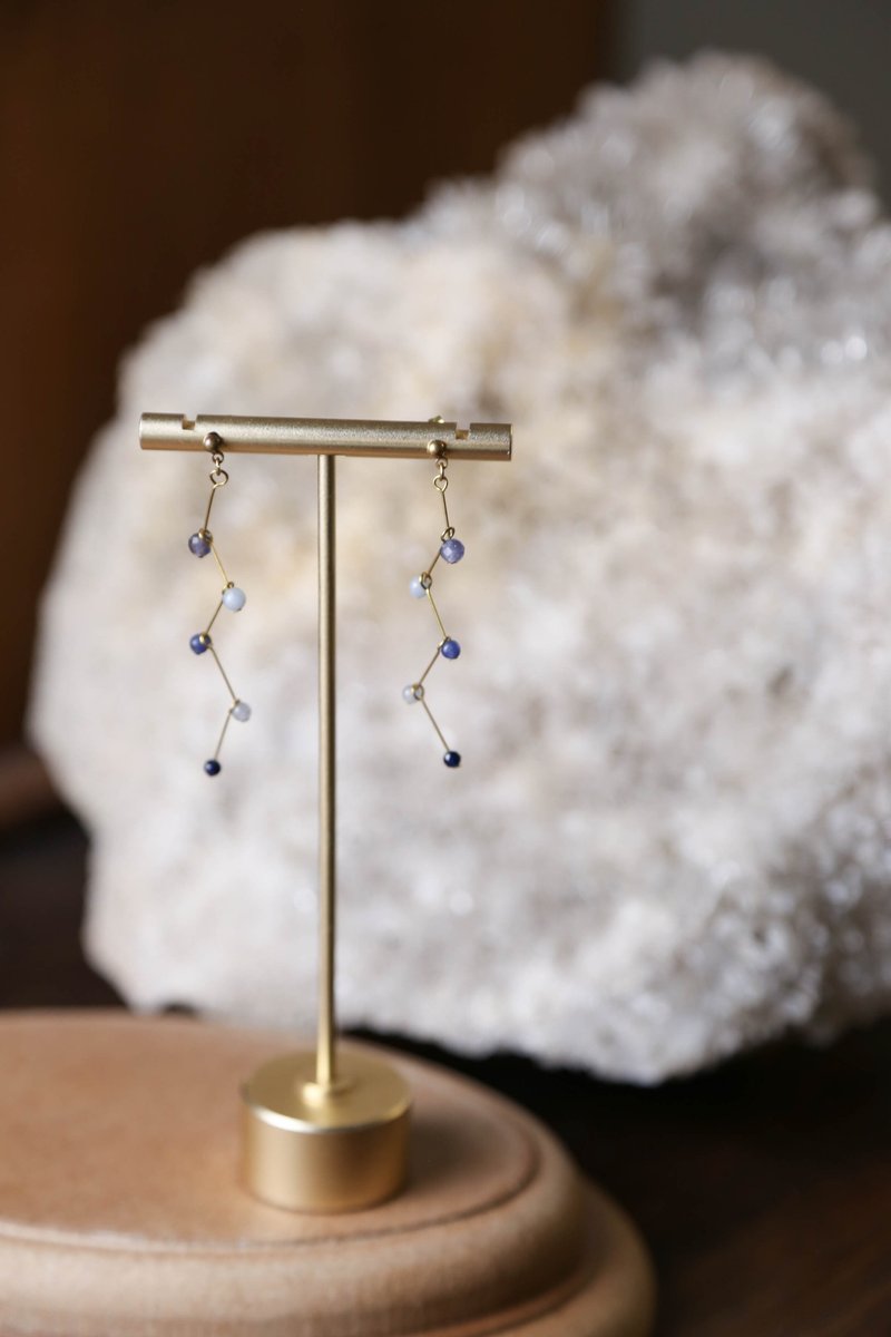 星系 - 天然矿石 水晶 耳环 ( 五色 可改夹式耳环 ) - 耳环/耳夹 - 水晶 多色
