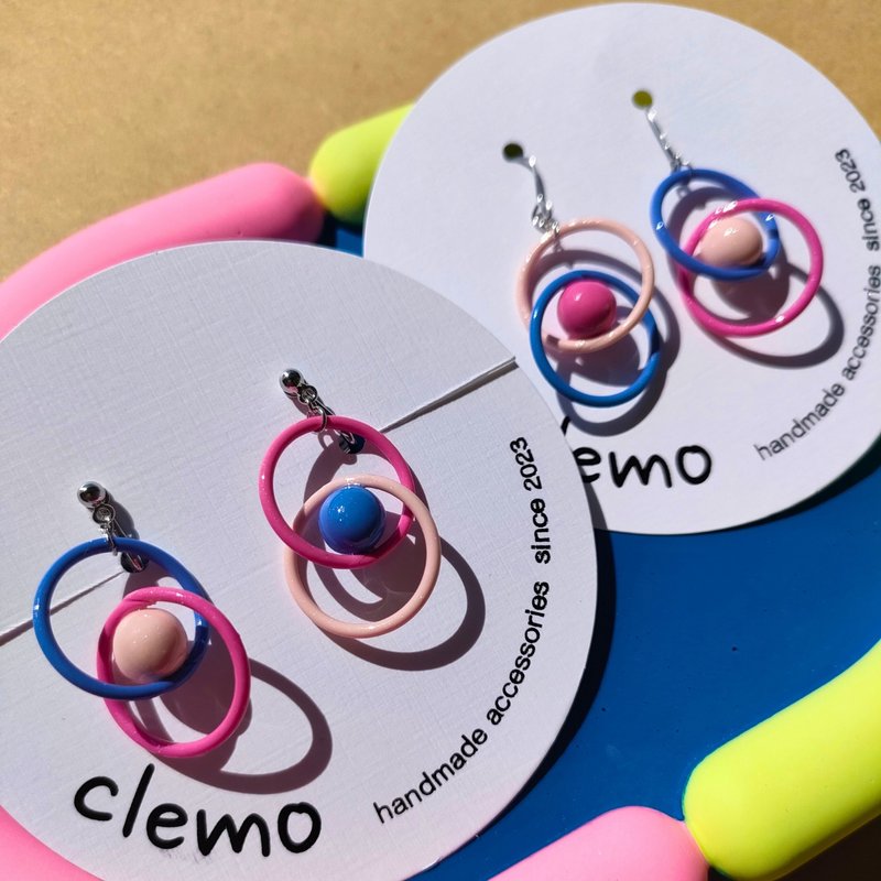 Marutammaru 火烈鸟 [耳针] - 耳环/耳夹 - 其他材质 粉红色