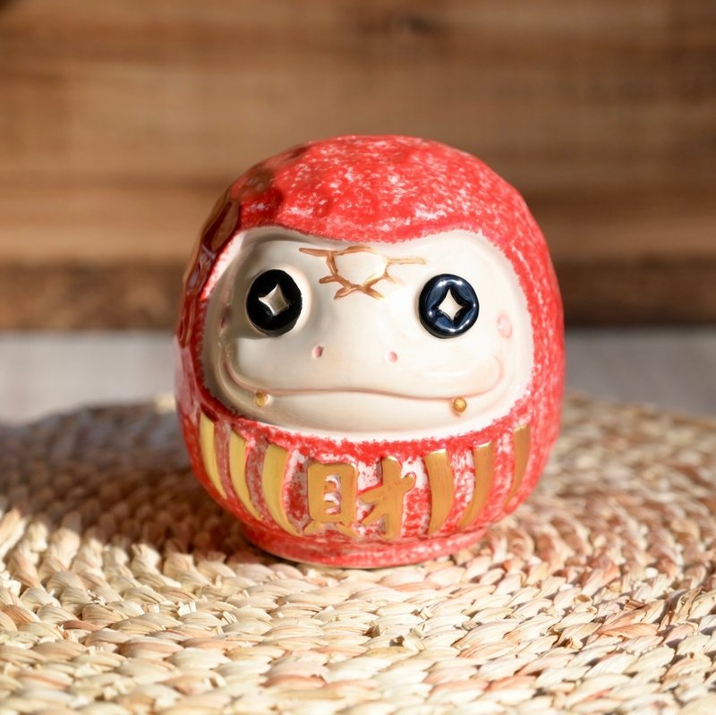 财蛇陶瓷存钱筒/红金/蛇年新品/开运招财/赠送小斗方春联一张 - 储蓄罐 - 陶 红色