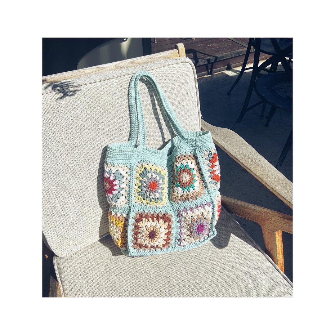 crochet motif bag : ᴛᴀʀᴛ - 手提包/手提袋 - 其他材质 蓝色