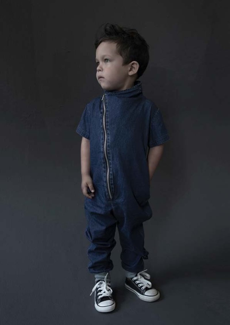 2016春夏 NUNUNU 牛仔斜边拉链连身衣 - 其他 - 纸 蓝色