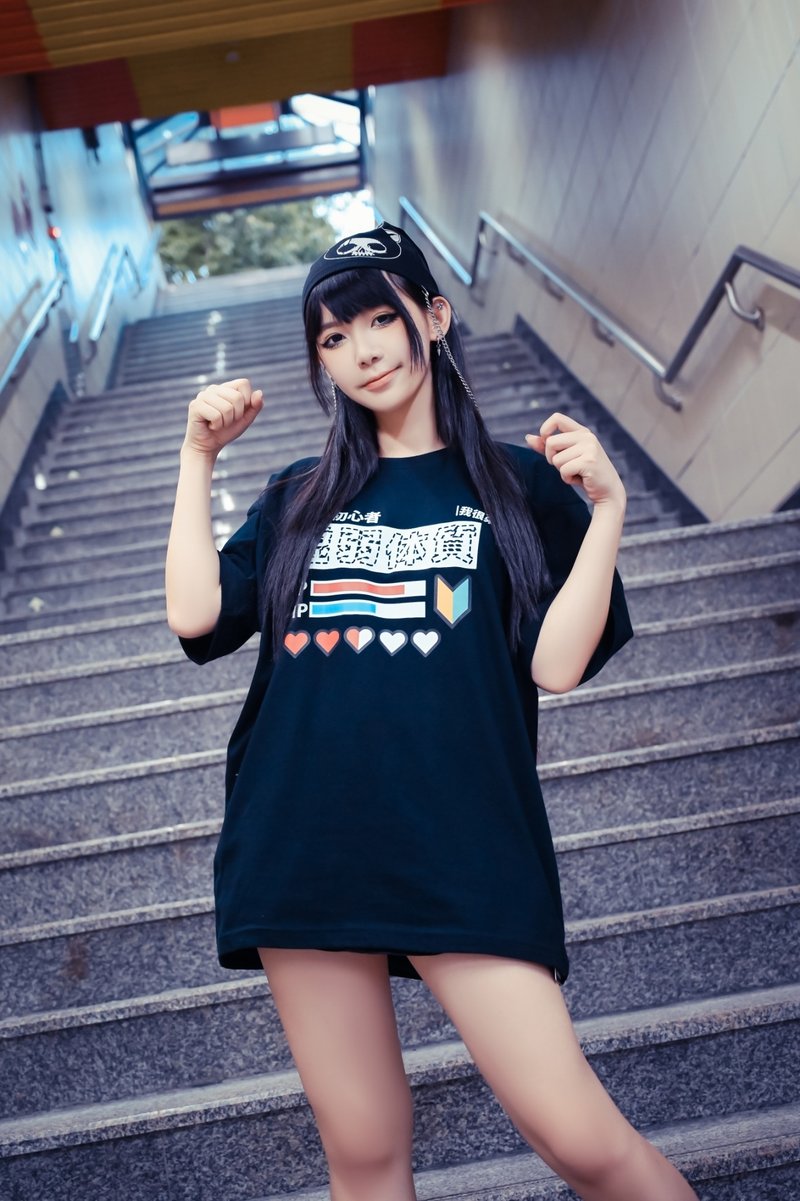 原创虚弱体质二次元游戏风文字印花中性短袖T恤 【JJE10011】 - 女装 T 恤 - 棉．麻 