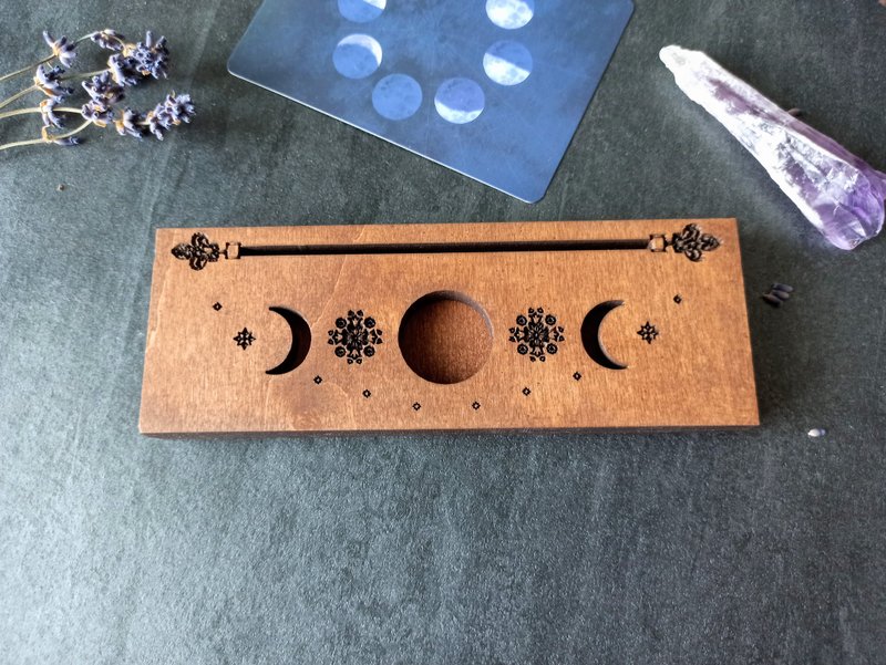单人神谕/塔罗牌架/展示架。月相祭坛空间装饰 - 摆饰 - 木头 咖啡色