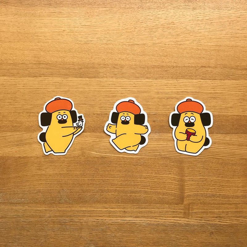 Sticker_3 pieces set A - 贴纸 - 其他材质 黄色