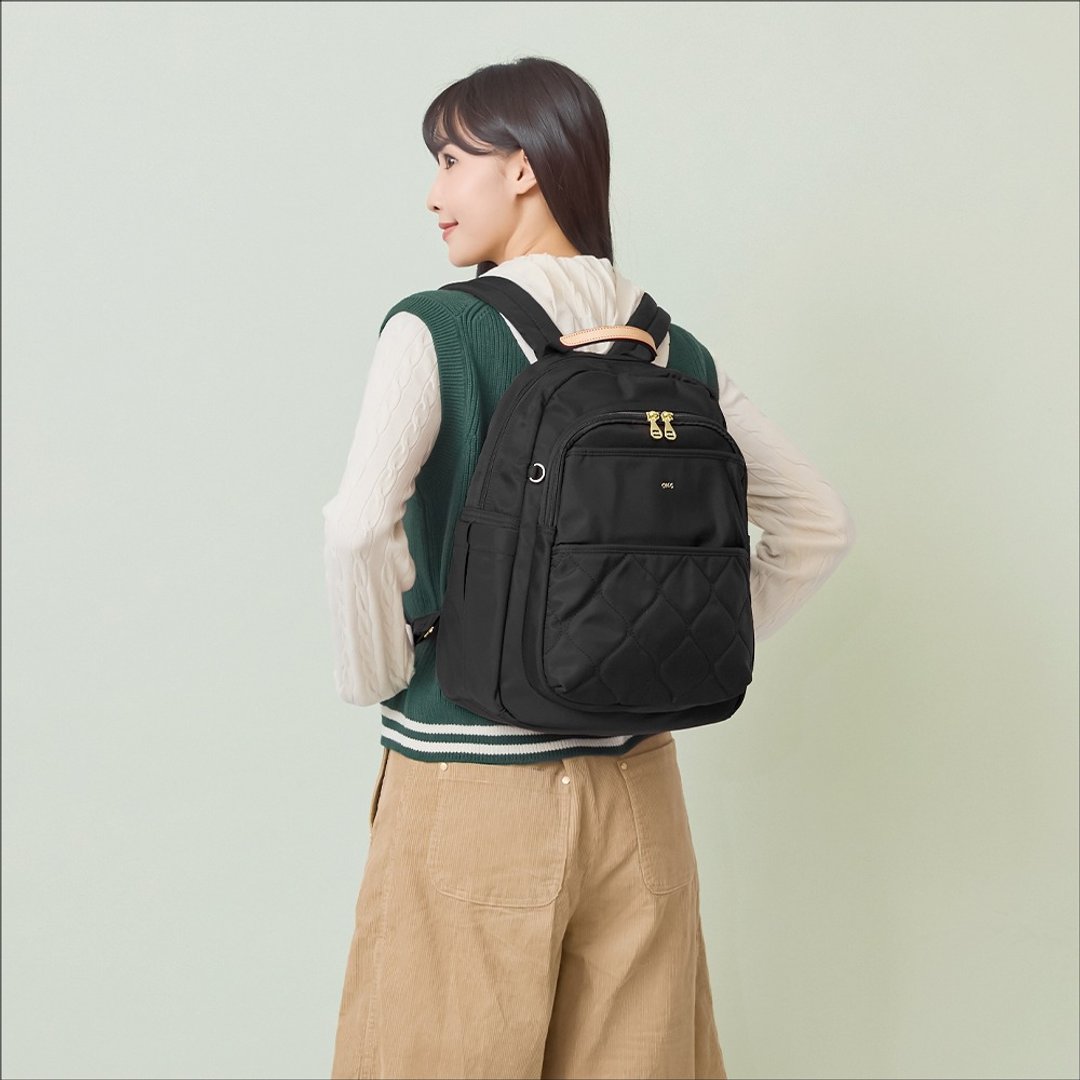 秀丽简约机能款通勤休闲后背包 23346-黑色 - 后背包/双肩包 - 尼龙 黑色