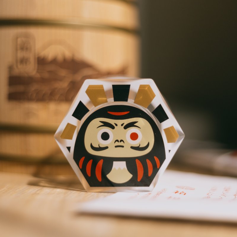 【磁吸手机座贴】六角达摩 / 黑红 - 手机座/防尘塞 - 塑料 黑色