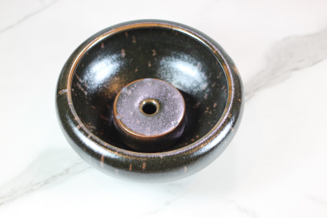 【秋冬好礼】铁斑 天目釉 手拉坯壶承 茶洗 名家叶敏祥手工作品 - 茶具/茶杯 - 陶 