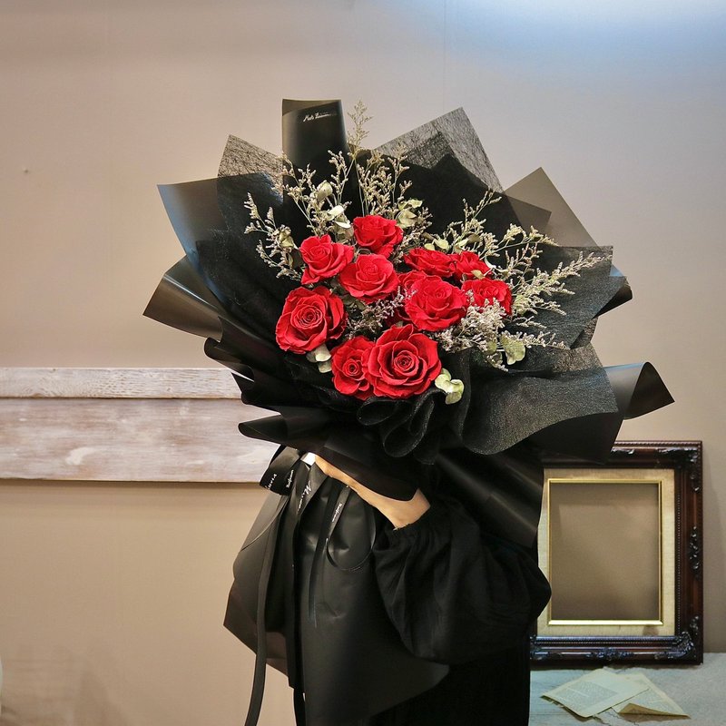 【遇见恒久】浪漫爱情永生玫瑰大花束 共3款 限自取 - 干燥花/捧花 - 植物．花 