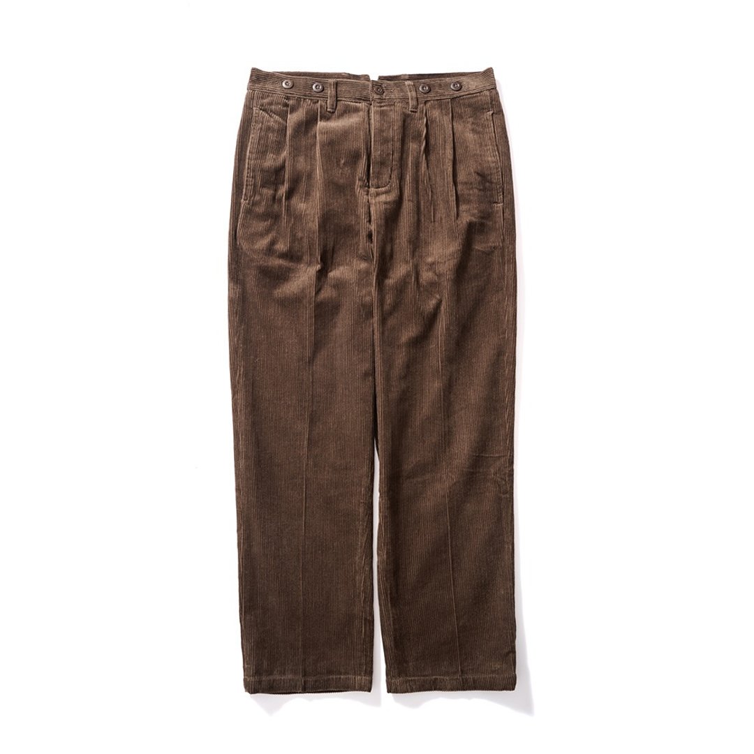 French Corduroy Trousers - 咖啡色 Brown - 男士长裤 - 棉 