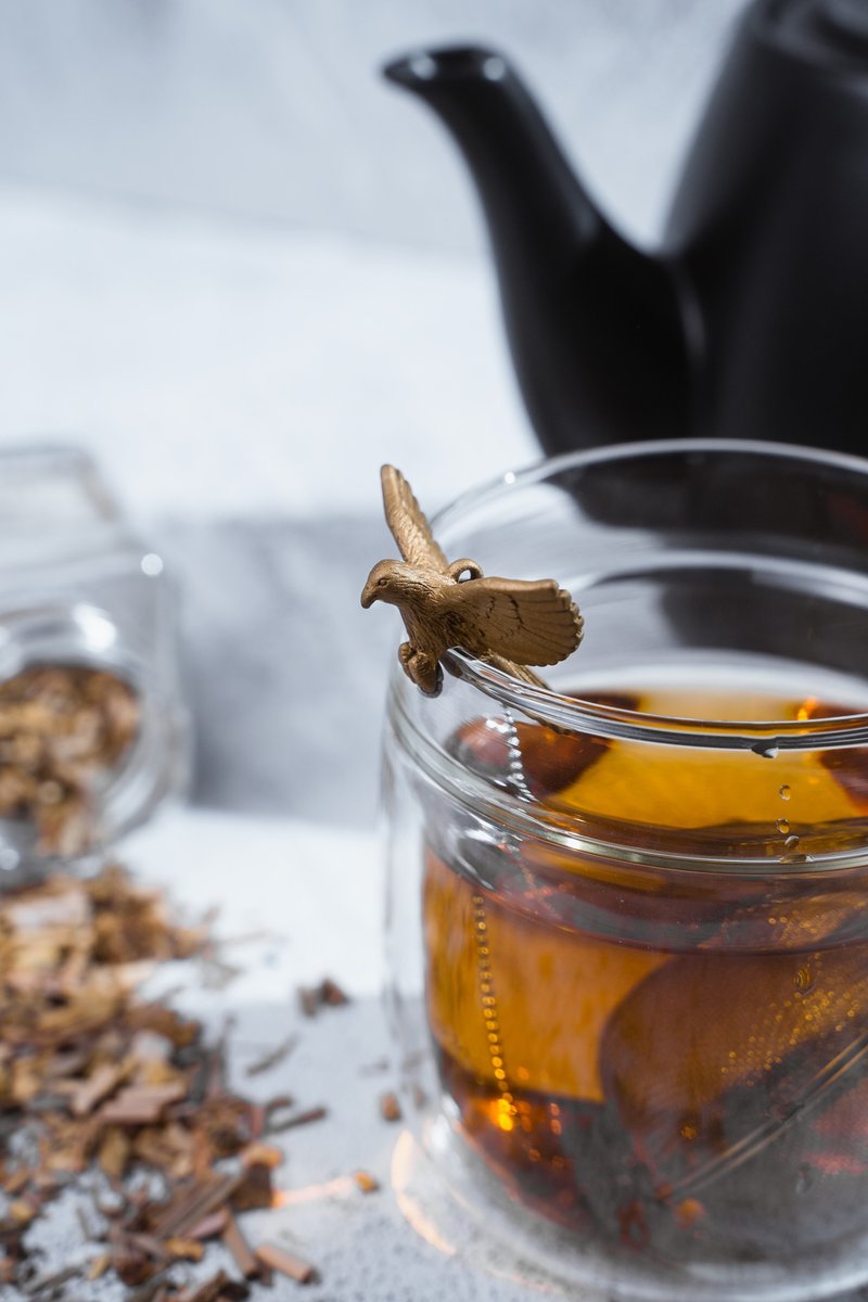 01LIV不锈钢滤茶器 CHICHI滤茶球 雄鹰金色吊饰 原创设计 - 茶具/茶杯 - 不锈钢 银色