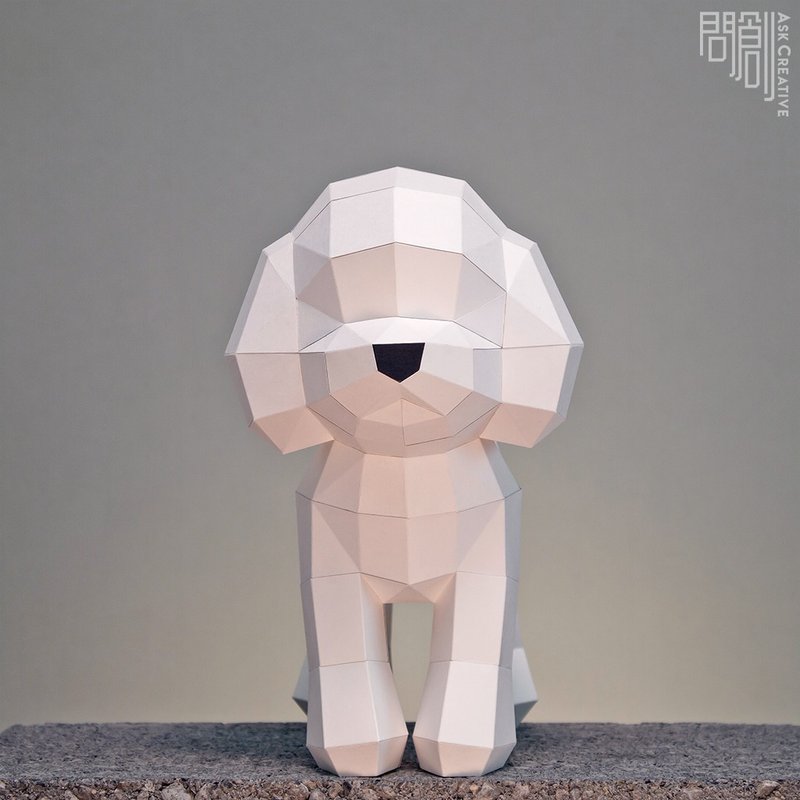 DIY手作3D纸模型摆饰 狗狗系列 -贵宾犬 (4色可选) - 玩偶/公仔 - 纸 卡其色