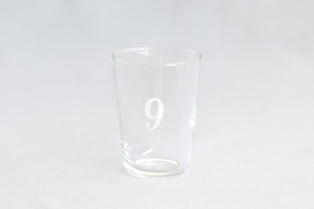【+t企划】数字杯-白 9 - 玻璃杯 - 玻璃 透明