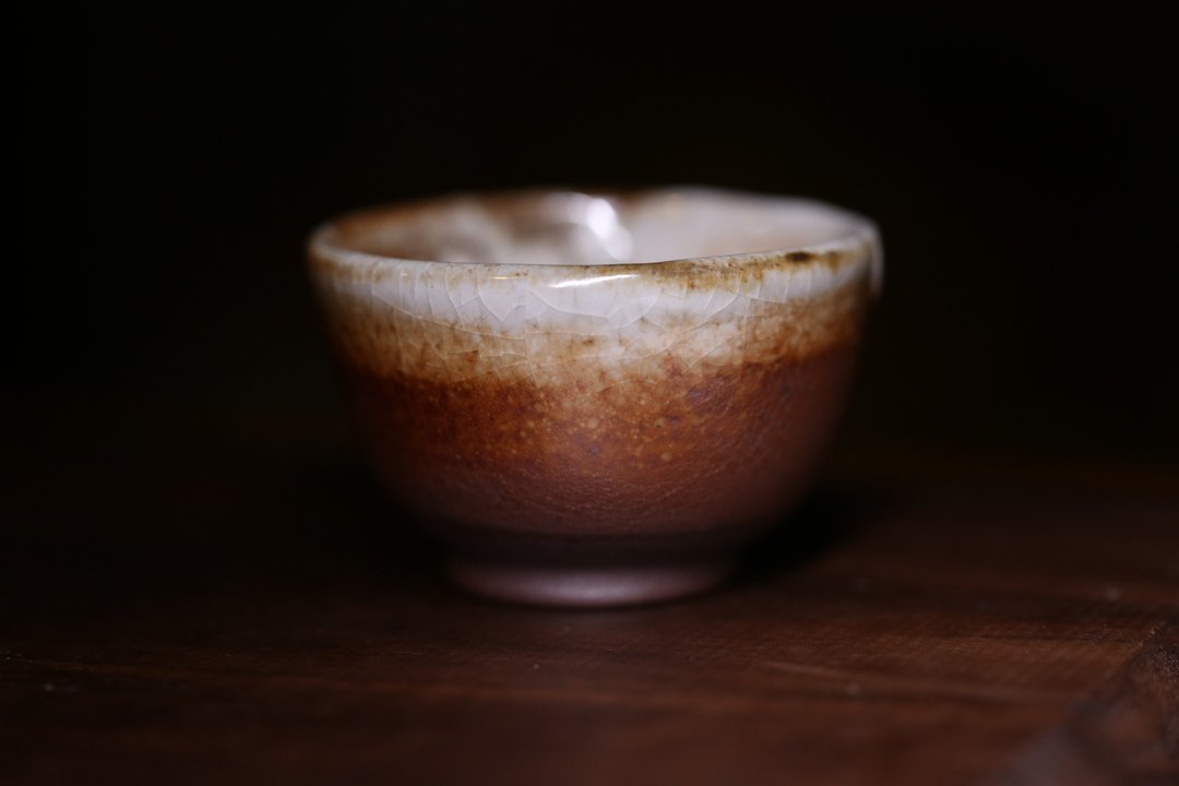 【 柴烧 】橘红 志野落灰  茶杯 酒杯 品茗杯 陶杯 N.2 - 茶具/茶杯 - 陶 橘色