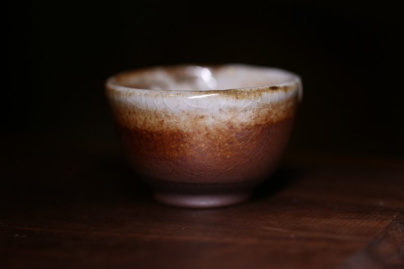 【 柴烧 】橘红 志野落灰  茶杯 酒杯 品茗杯 陶杯 N.2 - 茶具/茶杯 - 陶 橘色