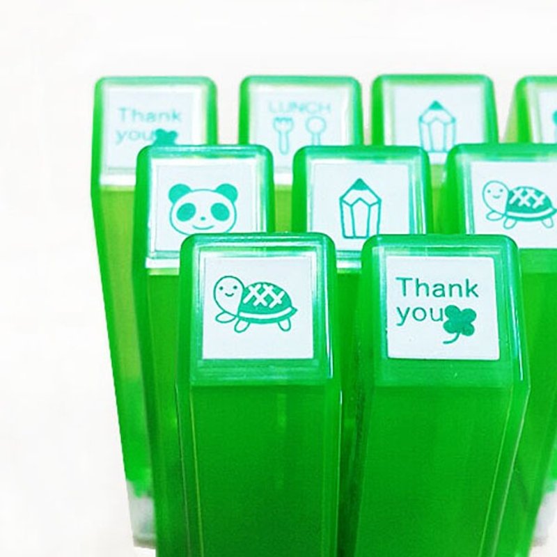 日本Kodomo手帐印章-绿色款 - 印章/印台 - 塑料 绿色