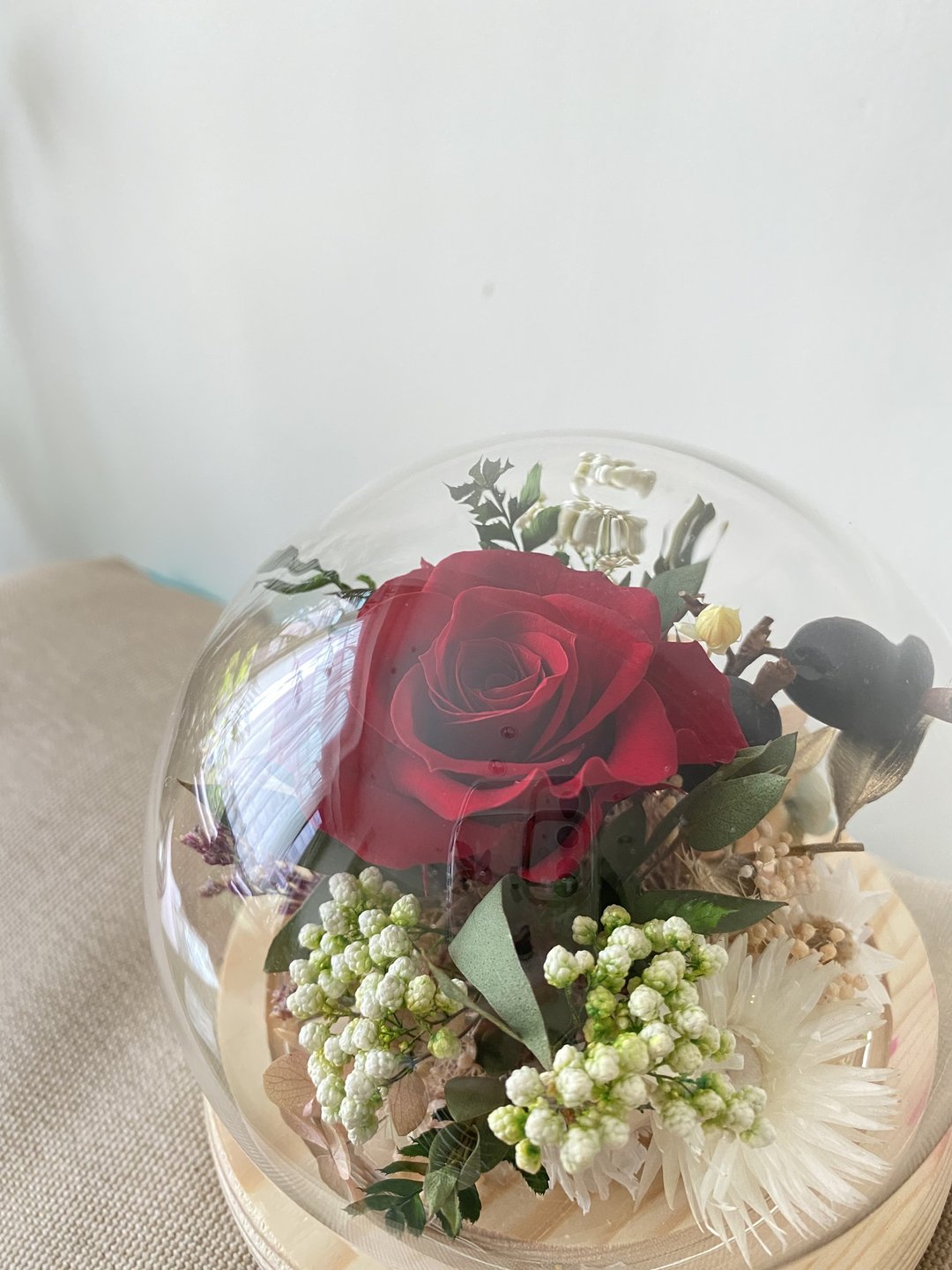 玻璃花球.情人节礼物.永生玫瑰.花礼.生日礼.结婚贺礼.礼物 - 干燥花/捧花 - 植物．花 红色