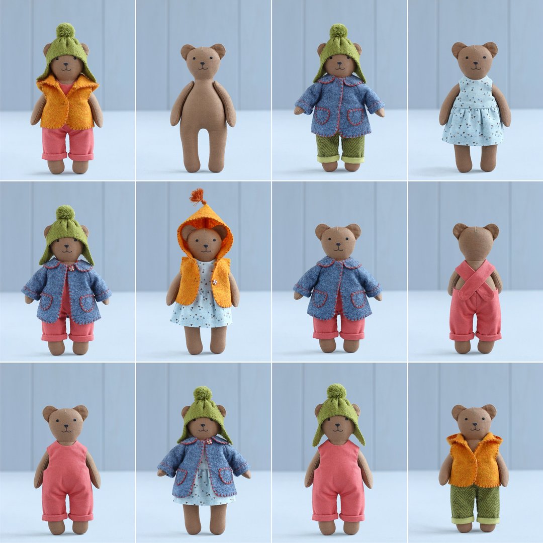 2 PDF Mini Bear + Set of Clothes Sewing Patterns Bundle - 手工艺教程/工具书 - 其他材质 
