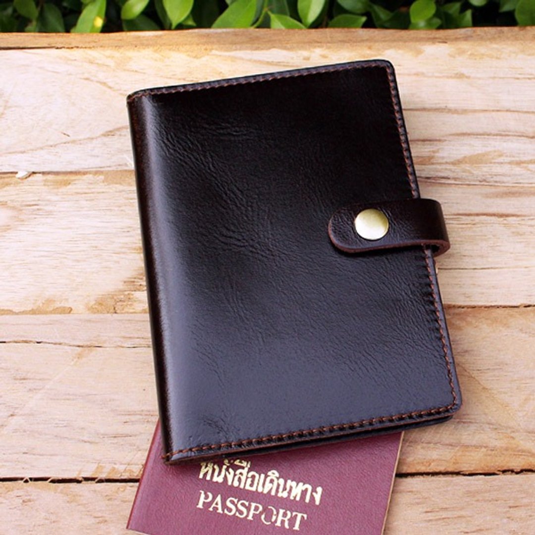 Passport Case - Dark Brown (Genuine Cow Leather) / Passport Cover / Passport Holder - 护照夹/护照套 - 真皮 