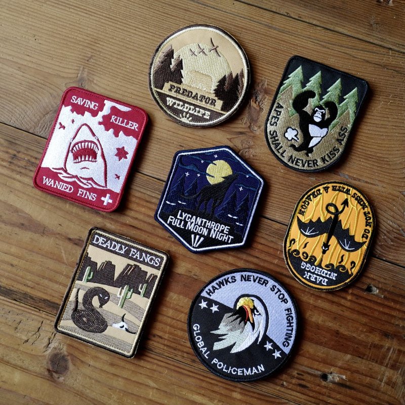 刺绣布章布贴补丁 - 徽章/别针 - 棉．麻 