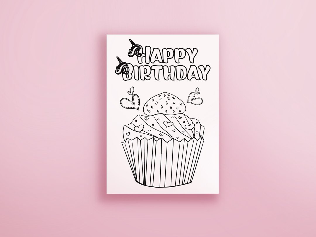 Printable Birthday Coloring Cards - 电子喜帖/贺卡/邀请函 - 其他材质 