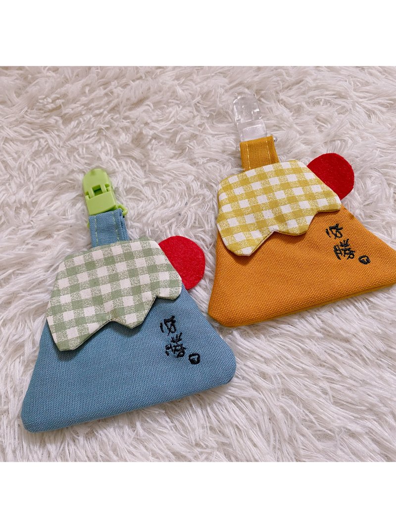 富士山。刺绣款平安福袋 平安符袋 可加绣名字 定制化礼物 - 平安符/符袋 - 棉．麻 蓝色