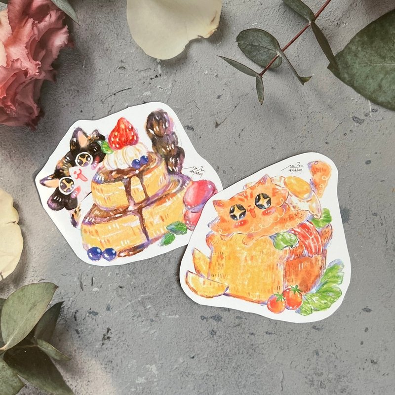 猫咪吐司盒子-猫猫万用卡(两款) - 卡片/明信片 - 纸 多色