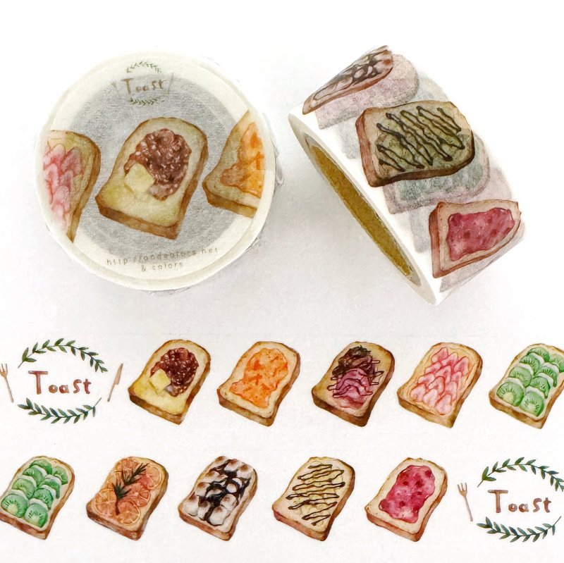 吐司 宽版和纸胶带 - 纸胶带 - 纸 咖啡色