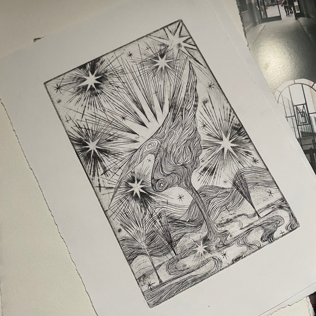 凹版限量版画 - XVII Star - 海报/装饰画/版画 - 纸 灰色