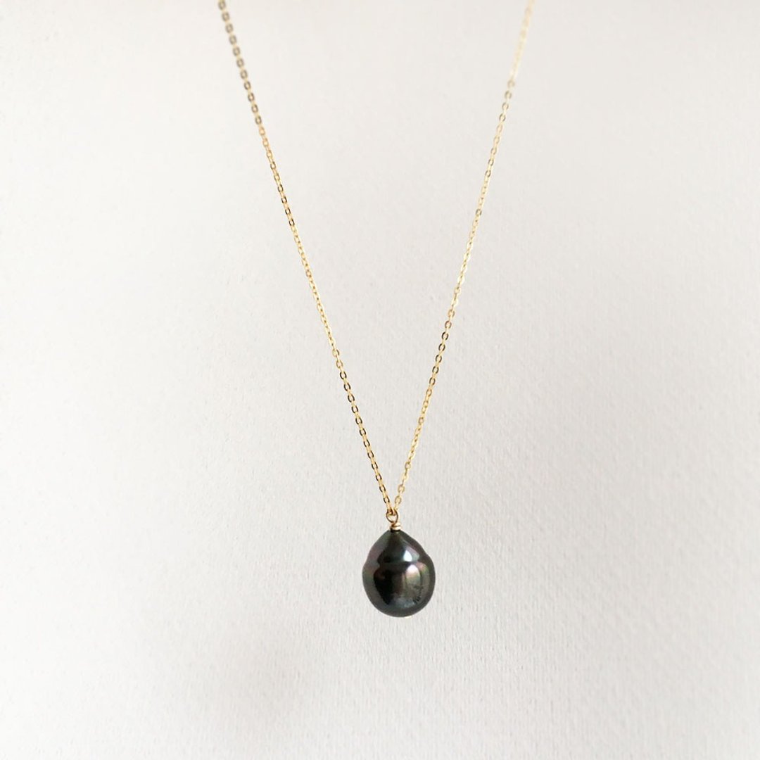 【K14gf】Tahitian Baroque Pearl Necklace(small size) - 项链 - 珍珠 黑色