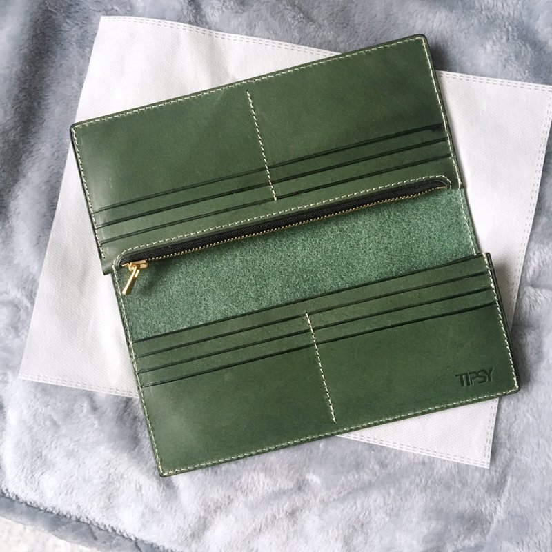 经典二折植物鞣牛皮长夹 - 皮夹/钱包 - 真皮 多色