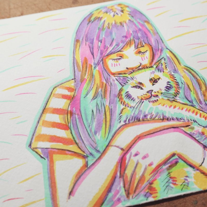 三色肖像画 人像 礼物 纪念 生日 手绘 插画 - 订制画像 - 纸 多色