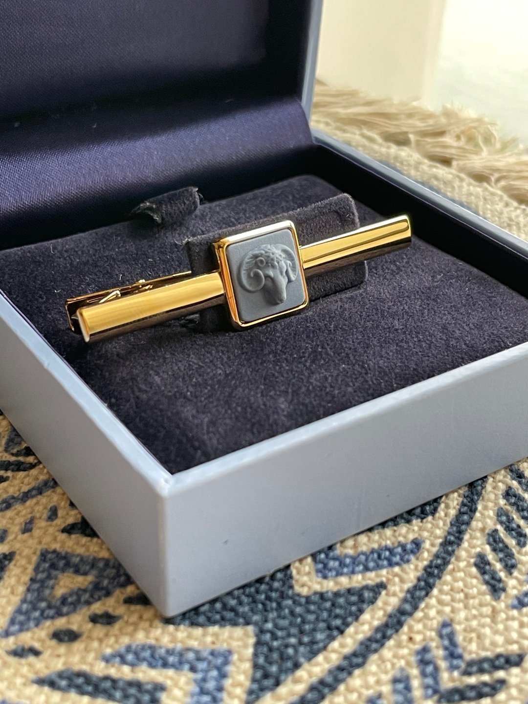 老又好杂货-Vintage 英国制陶瓷动物羊头领带夹WEDGWOOD W503 - 其他 - 其他金属 金色