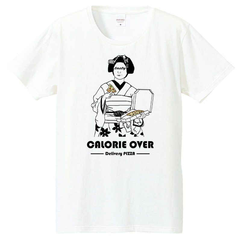 T-shirt / Delivery pizza - 男装上衣/T 恤 - 棉 白色