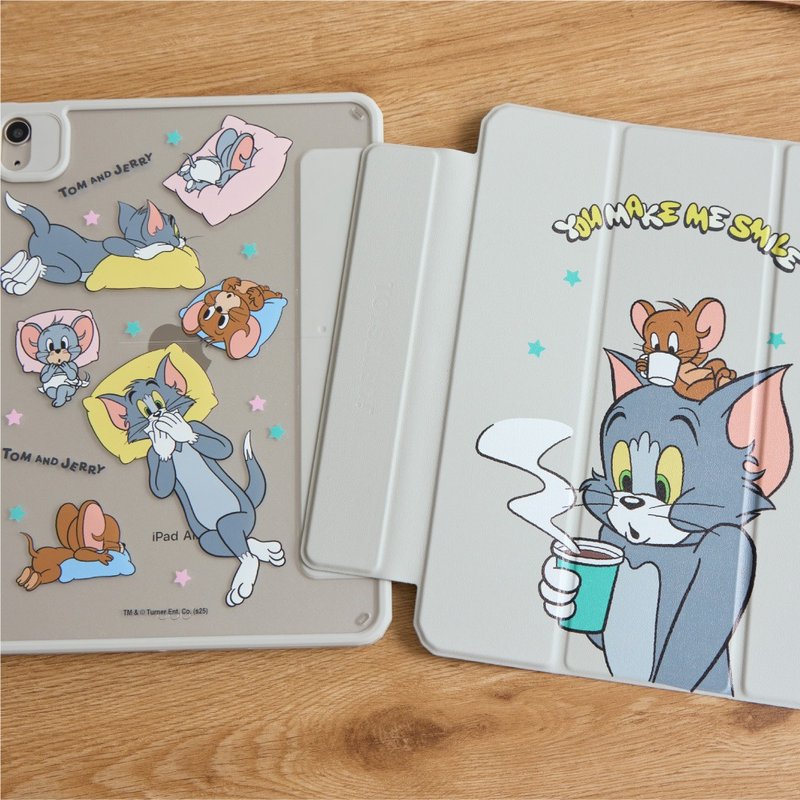 汤姆猫与杰利鼠享受咖啡强悍磁吸iPad三折/Y折保护壳 - 平板/电脑保护壳 - 塑料 多色