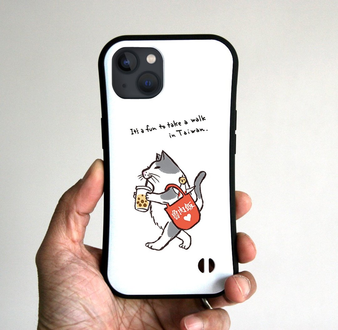 Grip iPhone 手机壳 台湾 Walking Cat白 - 手机壳/手机套 - 塑料 白色