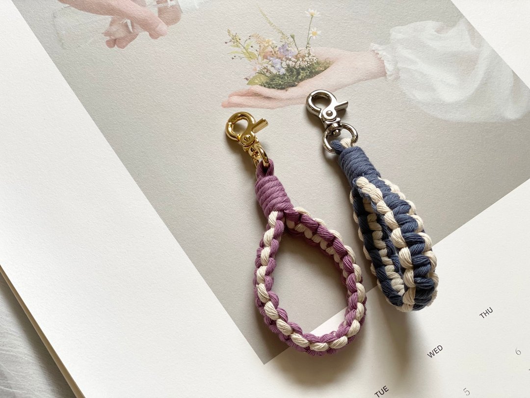 _Macrame 钥匙圈_编织钥匙圈_编织吊饰_ - 钥匙链/钥匙包 - 棉．麻 