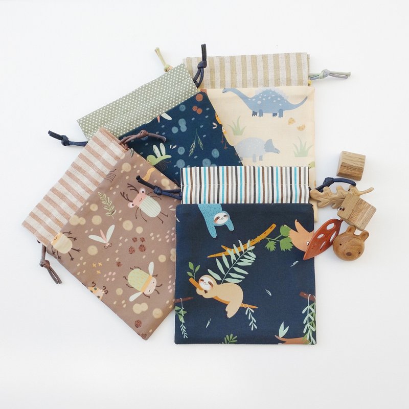 韩系 可爱 昆虫/树懒/恐龙 4色束口袋 - 束口袋双肩包 - 棉．麻 多色