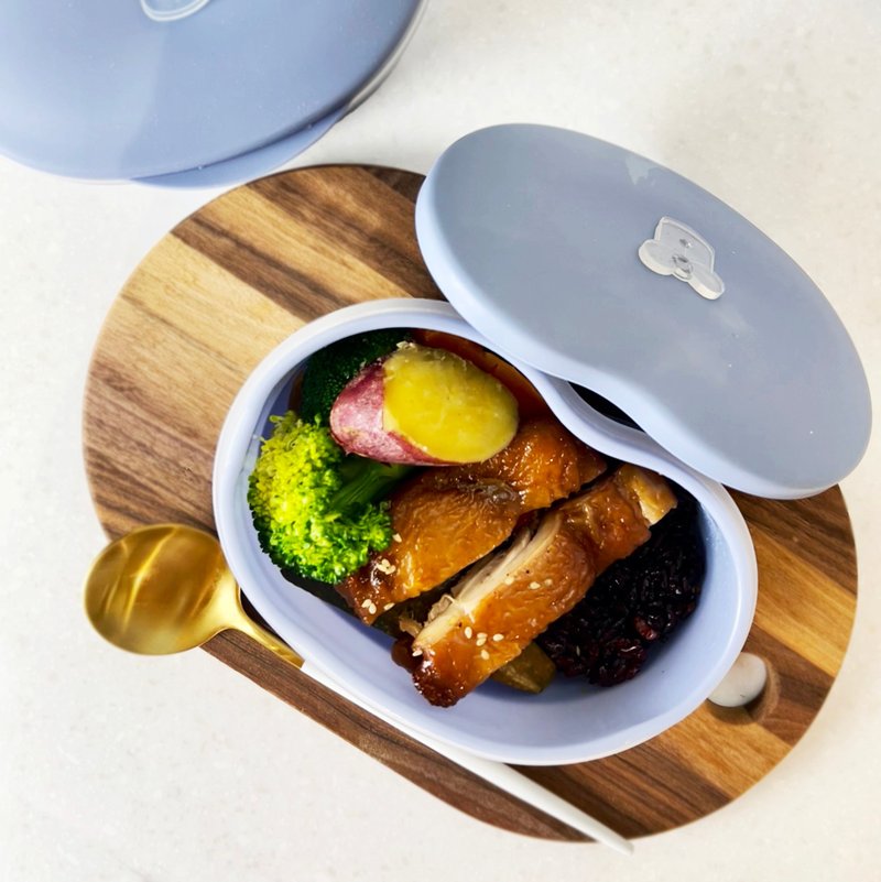 禾食碗=何时晚 600ml 月光蓝- 冬季恋曲系列 - 便当盒/饭盒 - 硅胶 