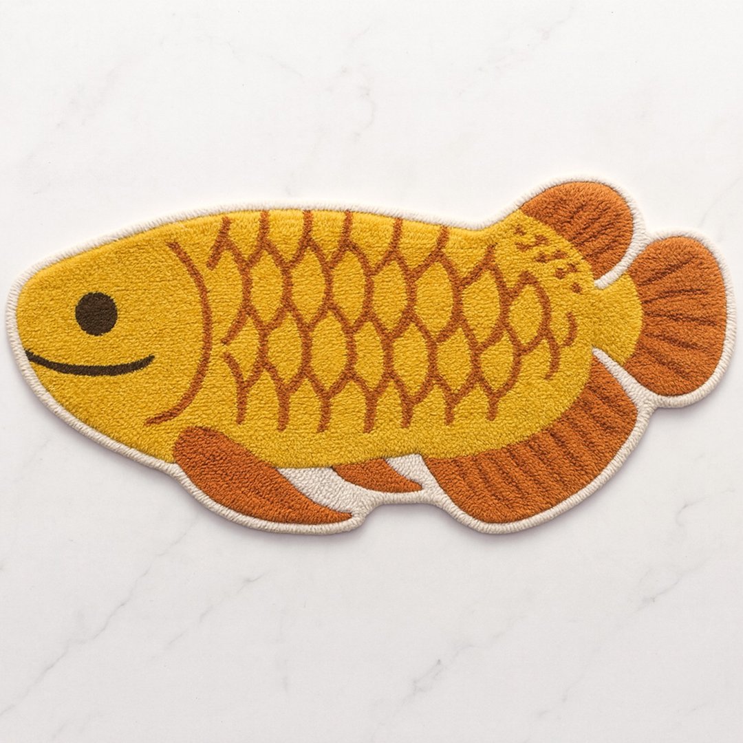 金龍魚簇绒浴室地垫可爱脚垫吸水防滑浴垫居家装饰礼物 - 地垫/地毯 - 聚酯纤维 多色