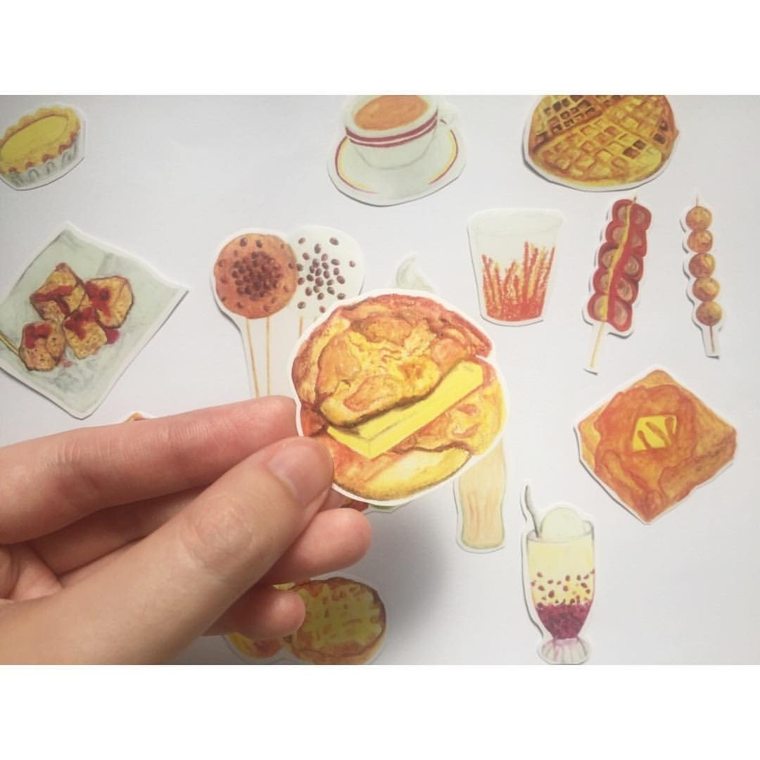 香港系列－香港美食贴纸 - 贴纸 - 纸 多色