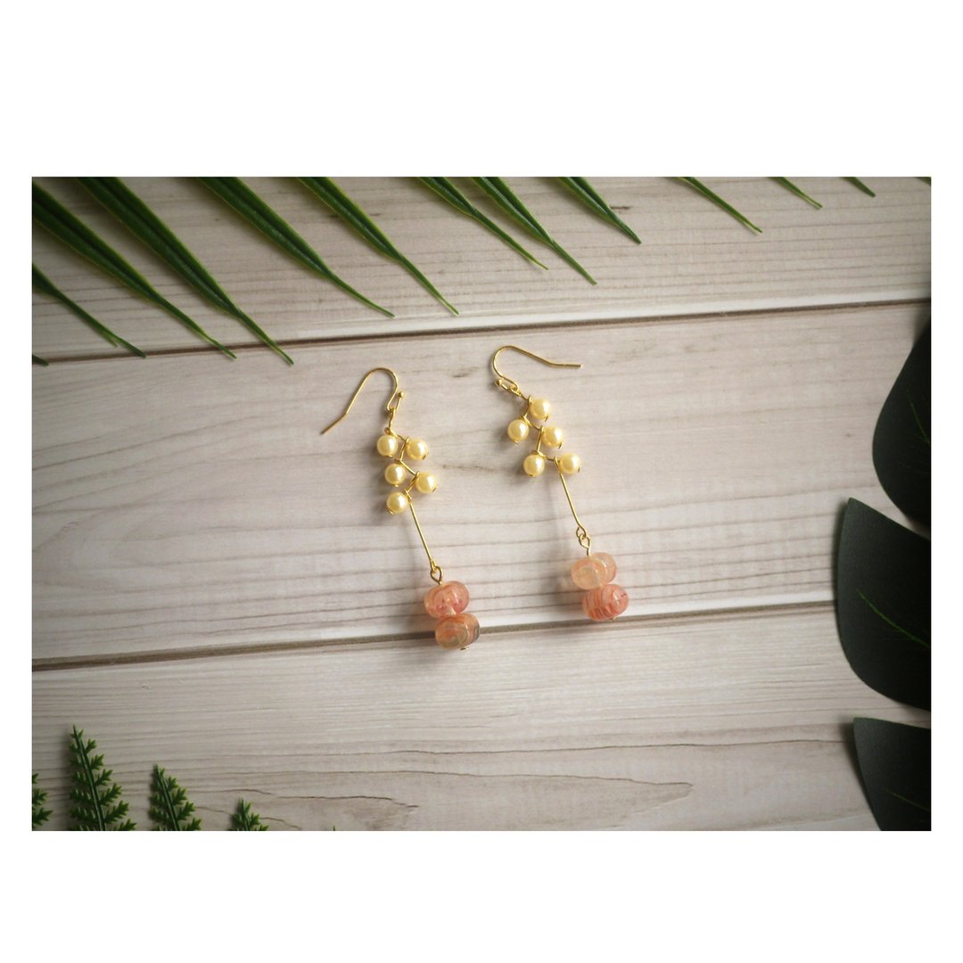 果实 | 捷克特殊玻璃珠 | 穿式耳环 | pierced earrings | 森林系 - 耳环/耳夹 - 其他材质 多色