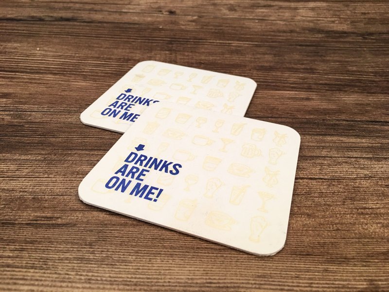 饮料杯垫 活版印刷/凸版印刷 - 杯垫 - 纸 蓝色