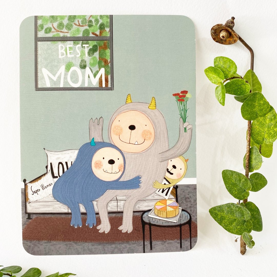 万用卡/祝福卡/感谢卡/BEST MOM - 卡片/明信片 - 纸 绿色