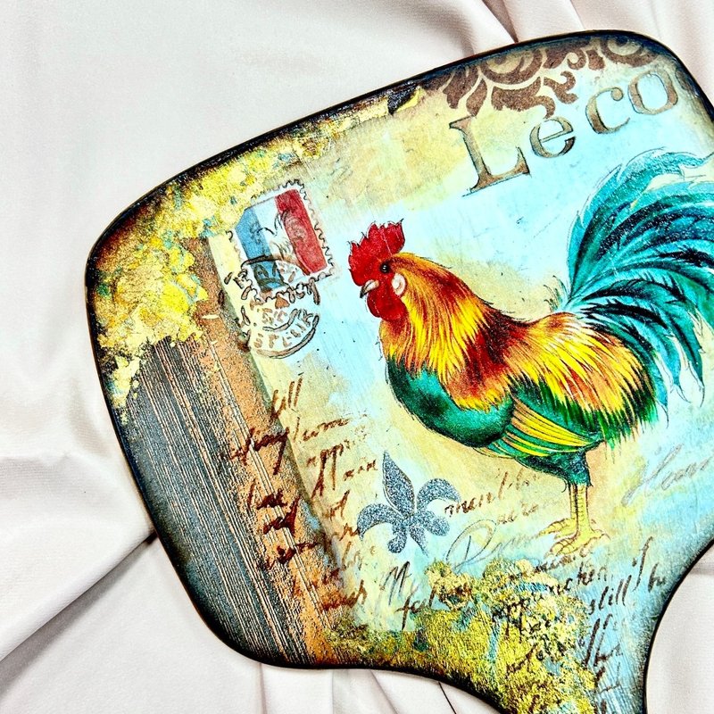 【手工制作】经典公鸡款 – 时尚经典原木手拿镜 - 彩妆刷具/镜子/梳子 - 木头 