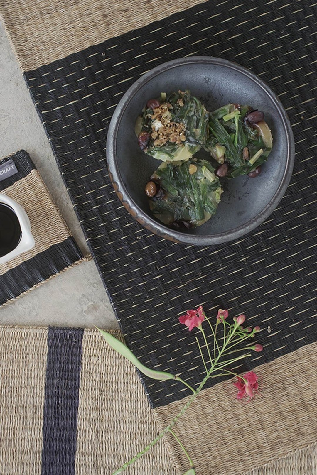 Set 2, Indigo Housewarming, Home Gifts, placemat, table mat, jute platemat - 餐垫/桌巾 - 环保材料 黑色